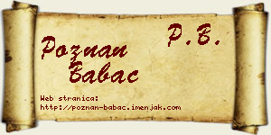 Poznan Babac vizit kartica